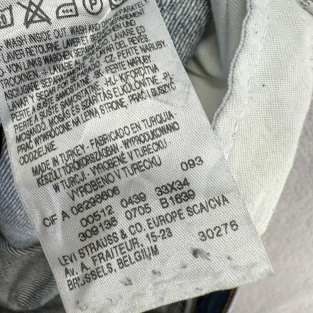 Vintage Levis Jeans Mens 33x34 Blue 512 Bootcut Denim Whisker Faded Baggy y2k - Picture 11 of 12